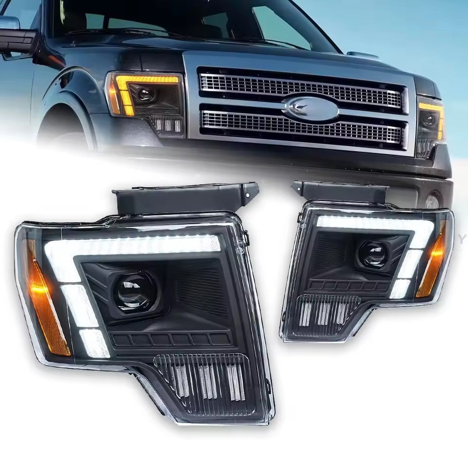 Full LED Headlight Sequential DRL Turn Signal For 2008-2014 Ford F-150 Raptor LED Headlight Assembly