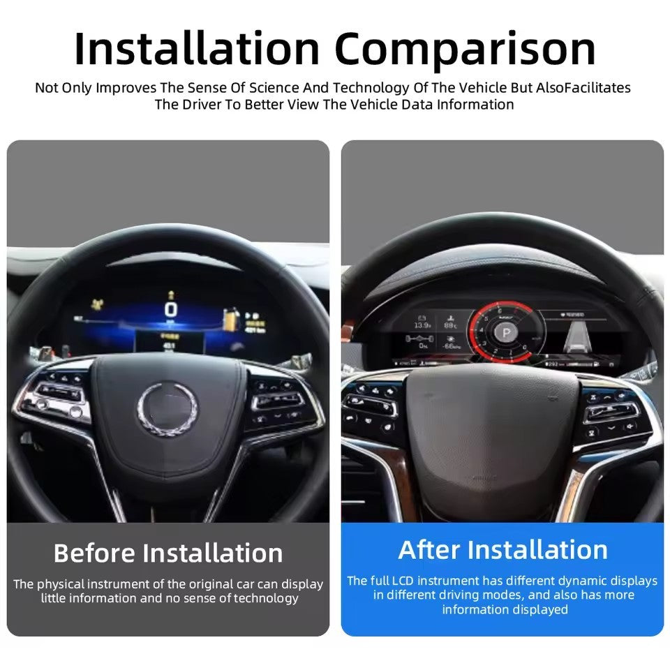 LCD Digital Instrument Cluster For Cadillac XTS/CTS 2014 2015 2016 2017 2018 2019 Virtual Cockpit 12.3" Inch | PareiAuto
