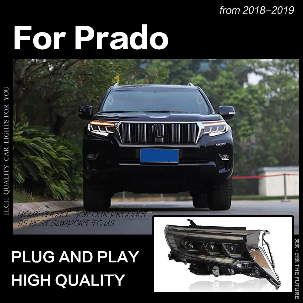 LED Headlight For Toyota Prado 2018 2019 2020 2021 2022 DRL Sequential Turn Signal Front DRL HeadLamps Assembly