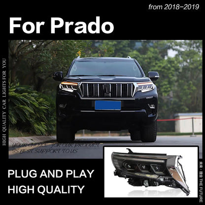 LED Headlight For Toyota Prado 2018 2019 2020 2021 2022 DRL Sequential Turn Signal Front DRL HeadLamps Assembly