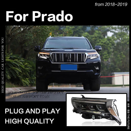 LED Headlight For Toyota Prado 2018 2019 2020 2021 2022 DRL Sequential Turn Signal Front DRL HeadLamps Assembly