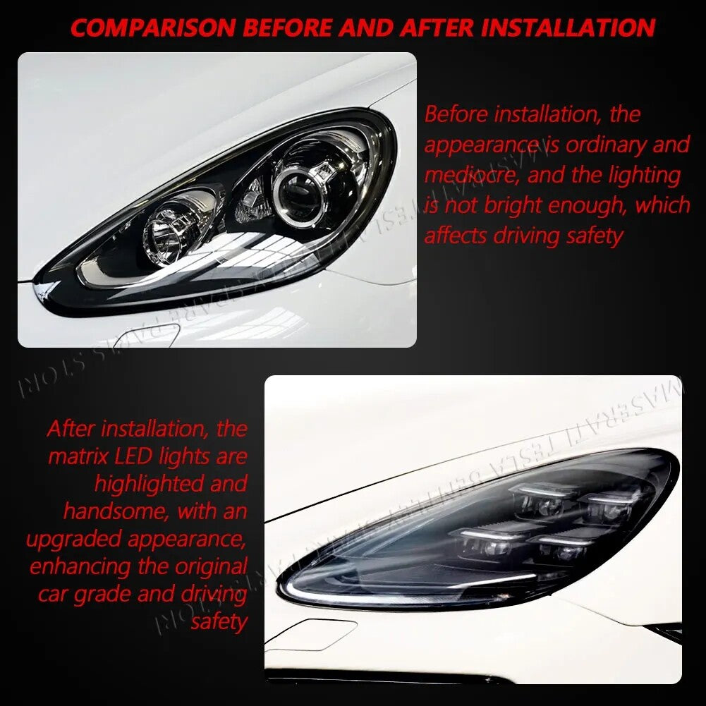 For Porsche Cayenne 2011-2018 Start up Animation Front DRL Lamps LED Headlight Assembly