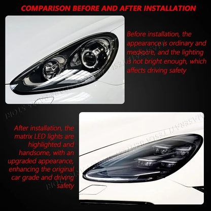 For Porsche Cayenne 2011-2018 Start up Animation Front DRL Lamps LED Headlight Assembly