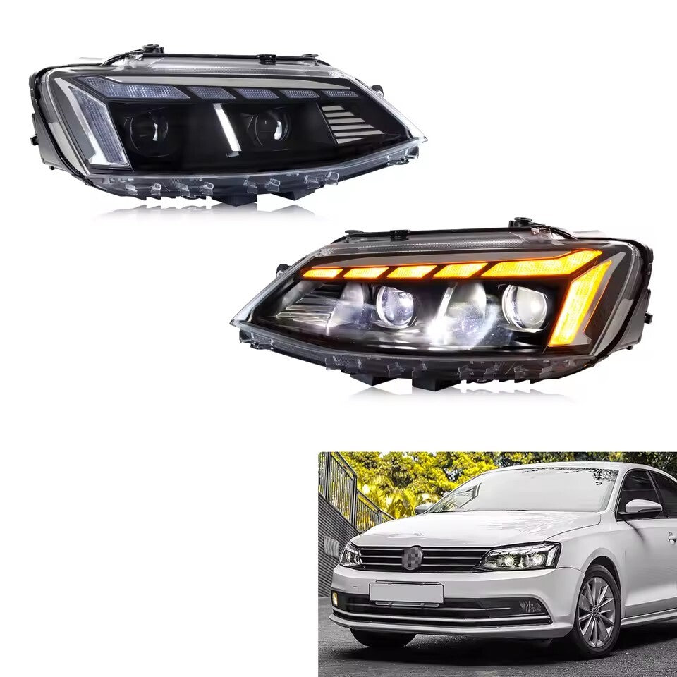 LED Headlights For VW Jetta 2011-2018 MK6 Start-up Animation Sequential Turn Signal Lamps LED Headlight Assembly