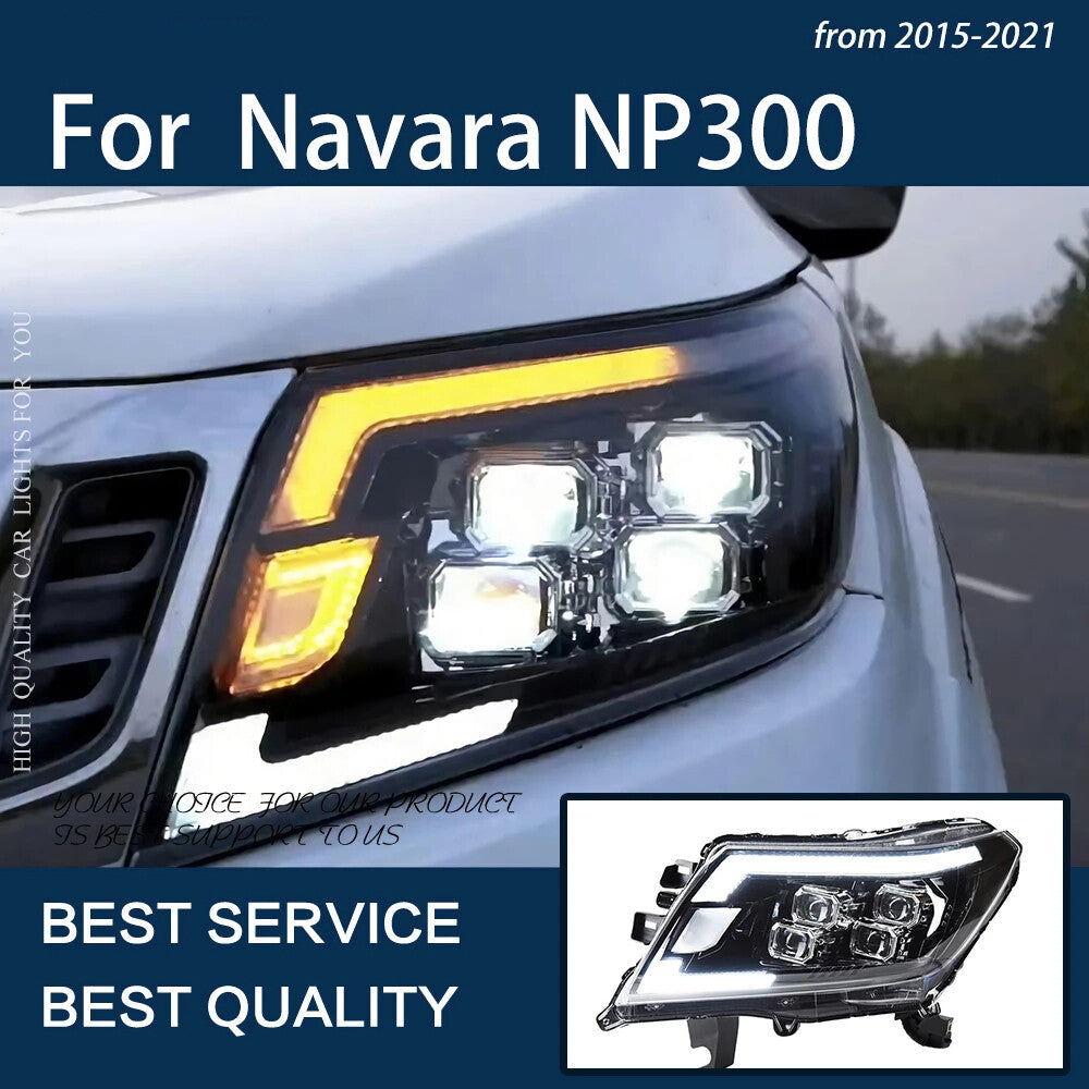 LED Headlights Front DRL Sequential Turn Signal Lights For Nissan NAVARA NP300 2014-2021