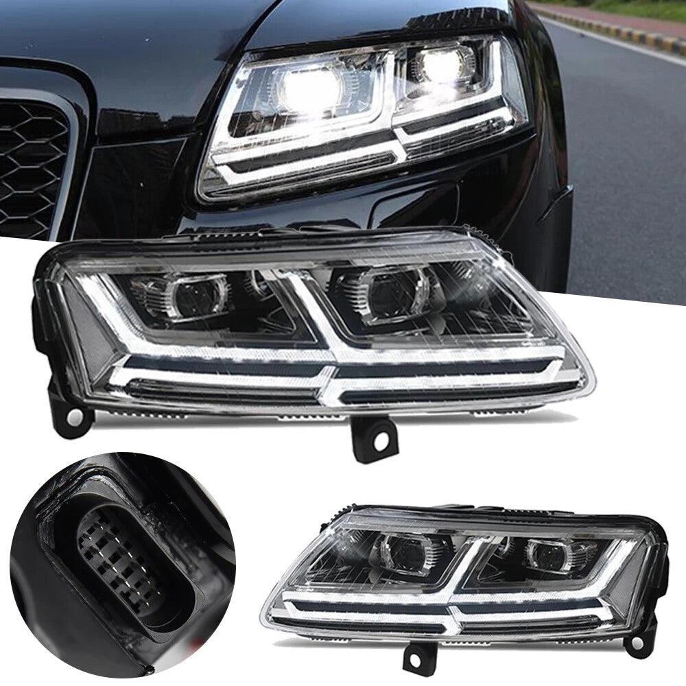 LED Headlights For Audi A6 A6L C6 2004-2011 DRL Sequential Turn Signal HeadLamps Assembly LED Headlight Assembly