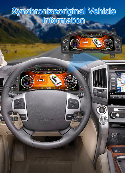 LCD Digital Cluster For Toyota Land Cruiser LC200 2008-2020 LCD Instrument Panel Speedometer Odometer Dashboard Display | PareiAuto