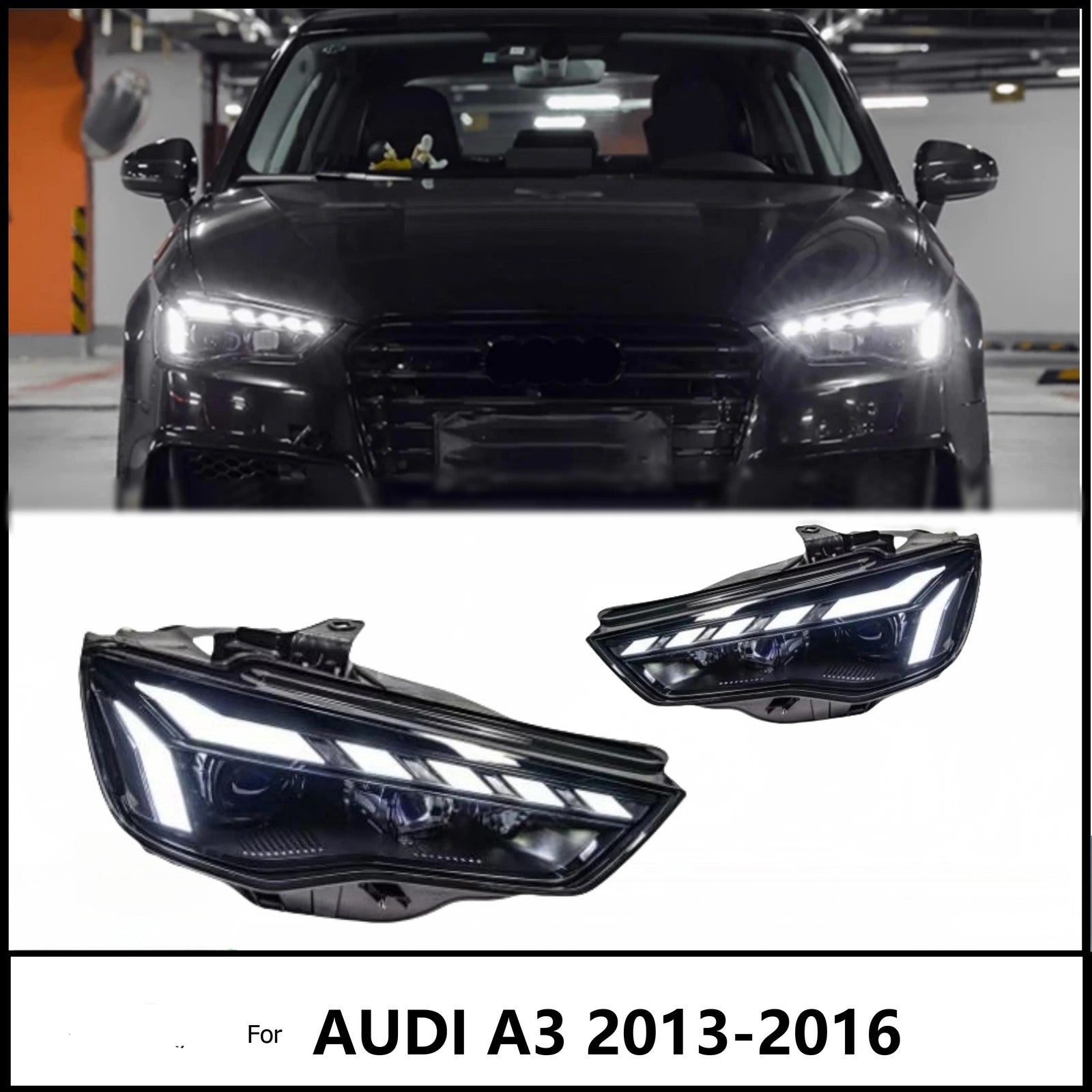 For Audi A3 A3 8V 2013 2014 2015 2016 LED Headlight Sequential Turn Signal DRL Head Lamps LED Headlight Assembly