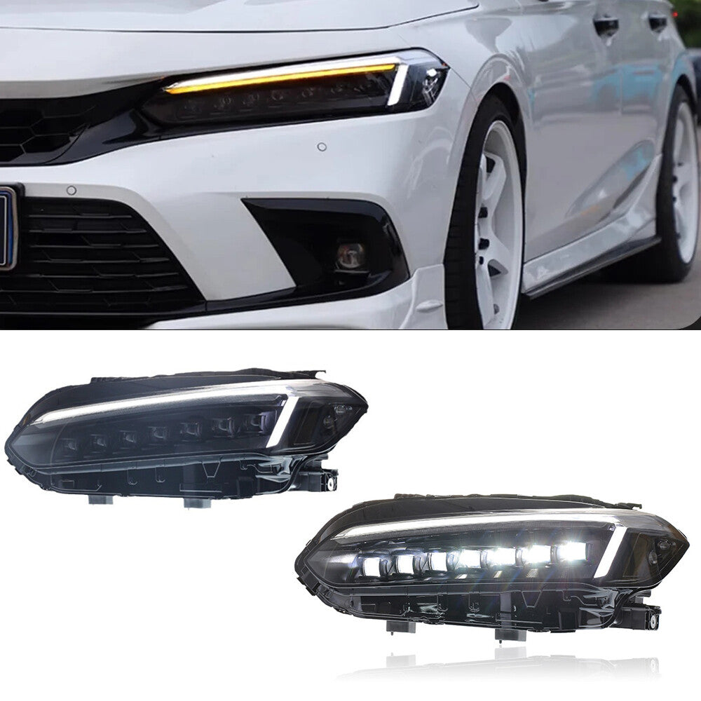 LED Headlights For 2022 2023 2024 Honda Civic 11th Gen Start Up Animation HeadLamps LED Headlight Assembly