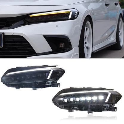 LED Headlights For 2022 2023 2024 Honda Civic 11th Gen Start Up Animation HeadLamps LED Headlight Assembly