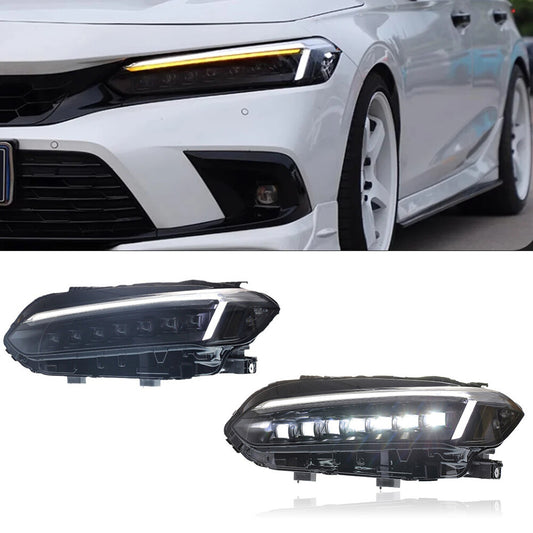 LED Headlights For 2022 2023 2024 Honda Civic 11th Gen Start Up Animation HeadLamps LED Headlight Assembly