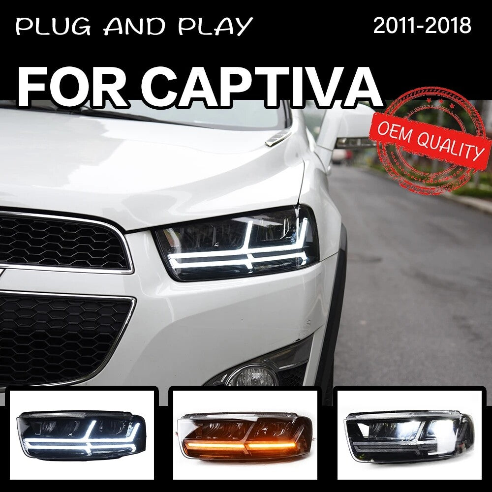 For 2011-2018 Chevrolet Captiva LED Headlights Front DRL Turn Signal Projector Lens Automotive
