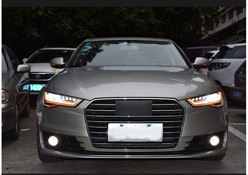 For AUDI A6 A6L C7 2016 2017 2018 Headlights LED Sequential Turn Signal Front DRL Lamps