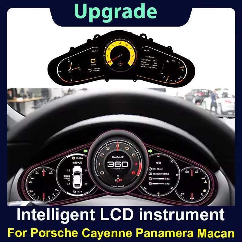 LCD Dashboard 12.3" Car Digital Cluster Instrument Auto Speedometer Tachometer Ghost Screen for Porsche Cayenne 2011 2012 2013 2014 2015 2016 2017 | PareiAuto