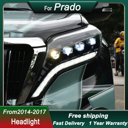 For Toyoto Prado 2014 2015 2016 2017 LED HeadLight Upgrade DRL Dynamic Turn Signal Front DRL Lights LED Headlight Assembly