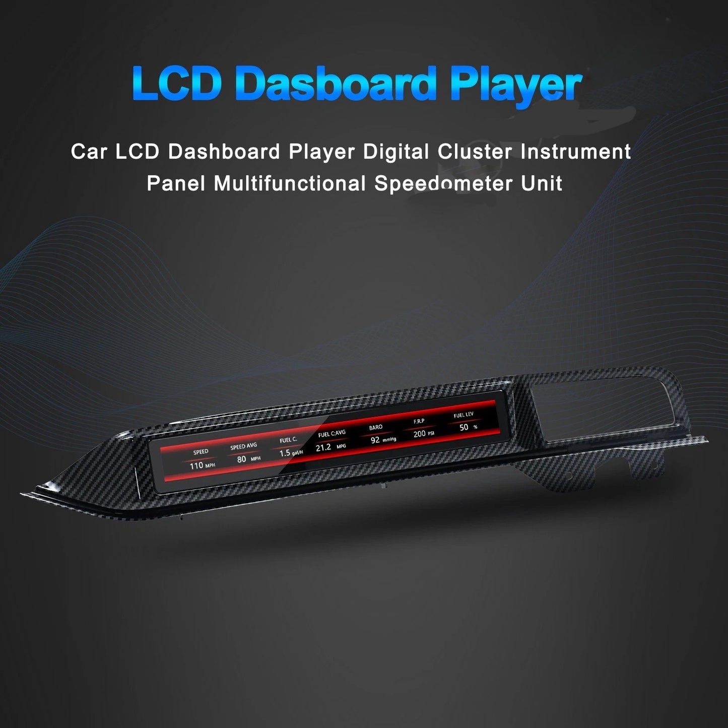 For Ford Mustang 2015-2023 Dashboard Display Screen LCD Passenger Side HD Digital Dashboard Speed Meter Car Co-pilot Instrument | PareiAuto