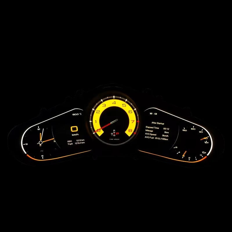 LCD Dashboard 12.3" Car Digital Cluster Instrument Auto Speedometer Tachometer Ghost Screen for Porsche Cayenne 2011 2012 2013 2014 2015 2016 2017 | PareiAuto
