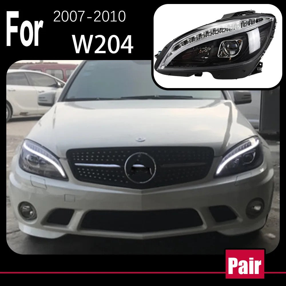 LED Front DRL Projector Lens Headlight Assembly For Benz W204 C300 C260 C200 2007 2008 2009 2010 LED Headlight Assembly