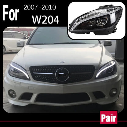 LED Front DRL Projector Lens Headlight Assembly For Benz W204 C300 C260 C200 2007 2008 2009 2010 LED Headlight Assembly