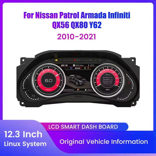 For Nissan Patrol Infiniti QX56 Y62 2010-2021 LCD Digital Dashboard Cluster Instrument Panel | PareiAuto