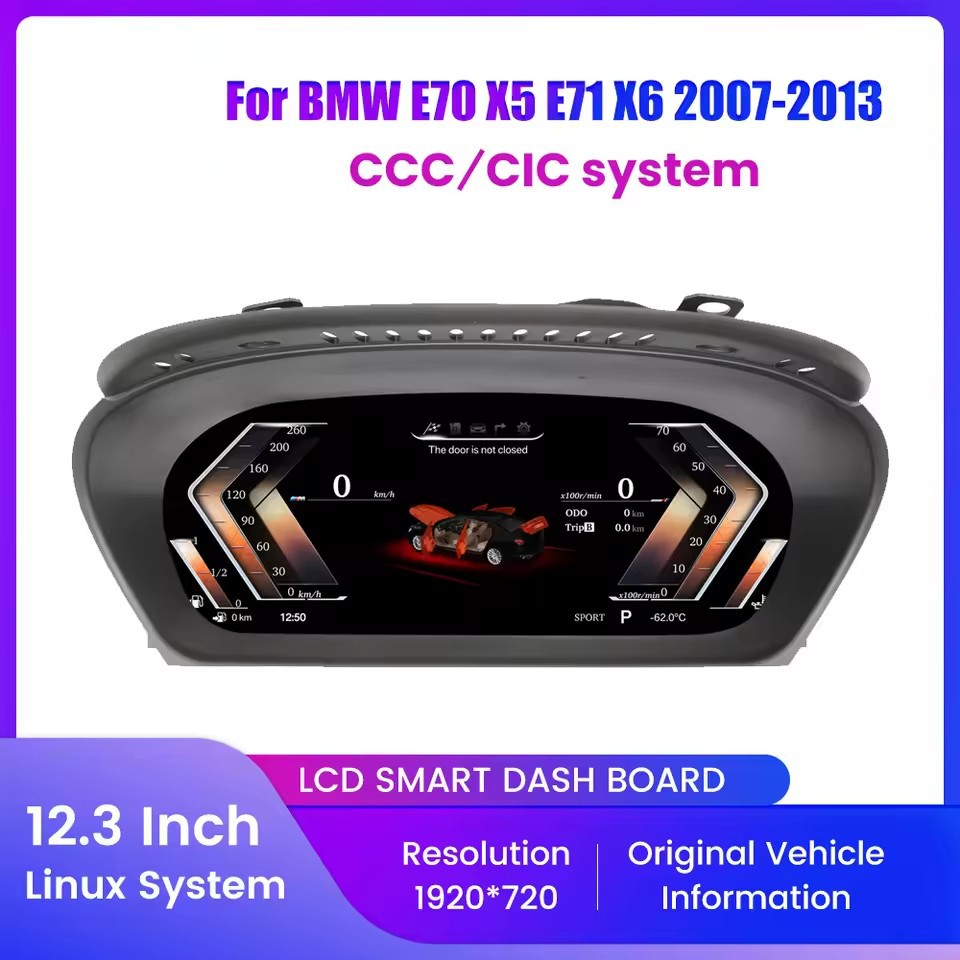 12.3" Digital Dashboard Cluster for BMW X5 E70 X6 E71 2007-2013 – CCC CIC LCD Upgrade | PareiAuto