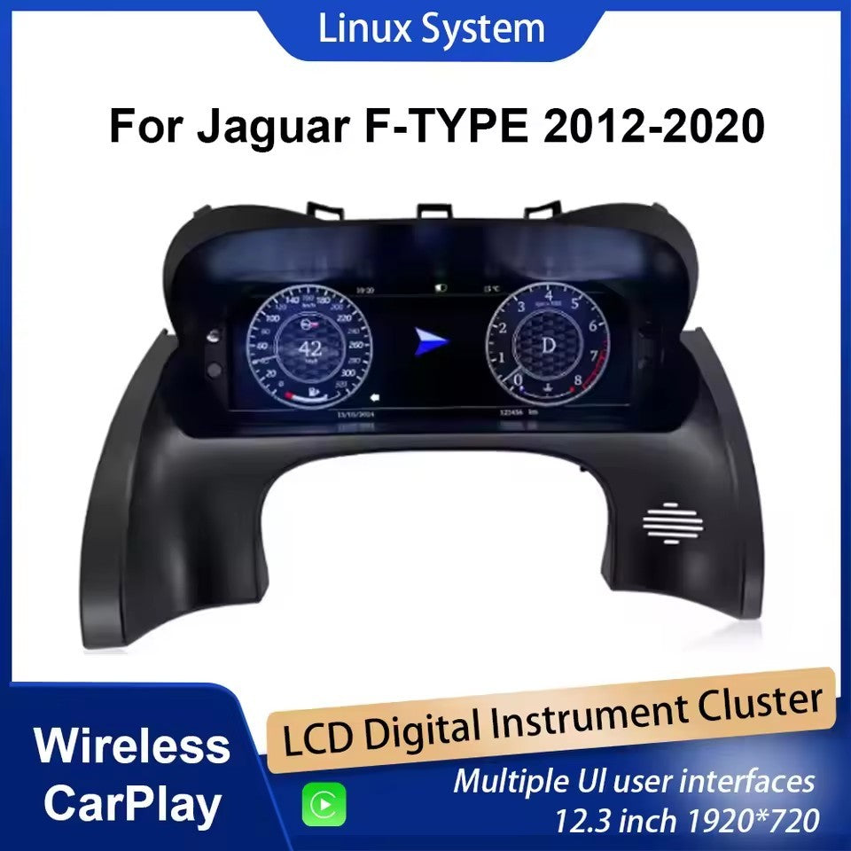 12.3” Inch LCD Digital Cluster Dashboard For Jaguar F-TYPE 2012-2020 Speedometer Wireless CarPlay | PareiAuto