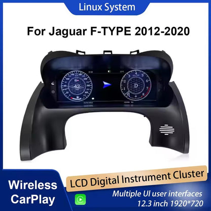 12.3” Inch LCD Digital Cluster Dashboard For Jaguar F-TYPE 2012-2020 Speedometer Wireless CarPlay | PareiAuto
