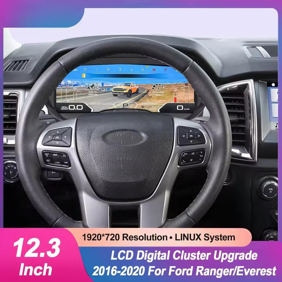 Digital Cluster Virtual Cockpit Speed Meter For Ford Everest Ranger T7 T8 2016-2020 LCD Instrument Panel Dashboard Display | PareiAuto