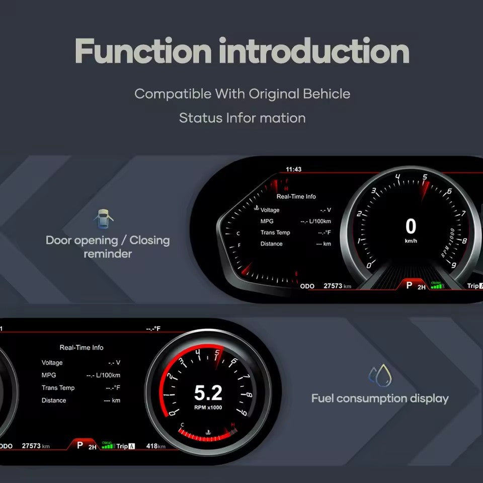 12.3"LCD Car Digital Dashboard Cluster For Infiniti Q70 2013-2019 Virtual Instrument Panel | PareiAuto
