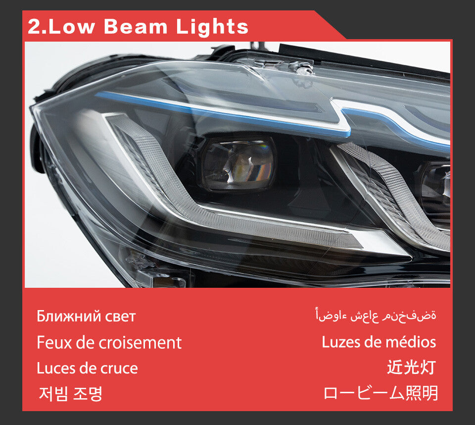 LED Headlights Sequential Turn Signal Front DRL Lamps For BMW X5 F15 2014 2015 2016 2017 2018