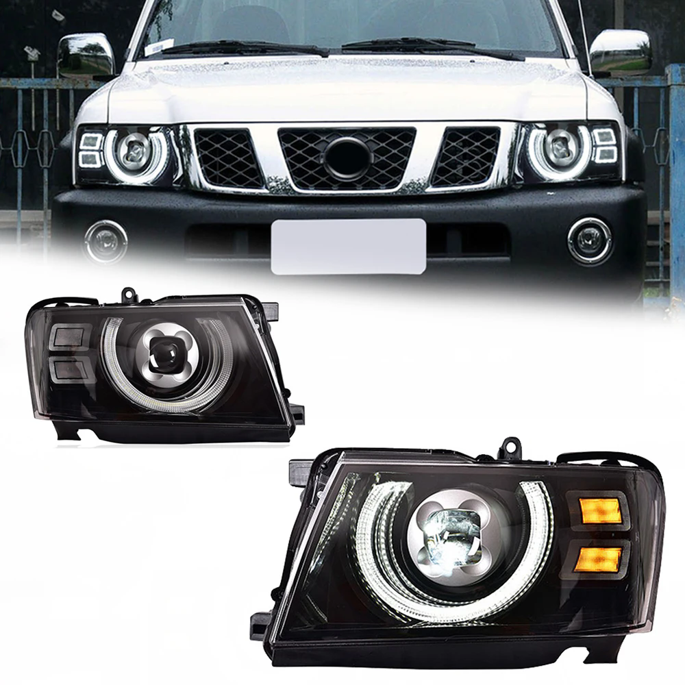 For Nissan Patrol Y61 LED Headlights 2005-2022 Front DRL Turn Signal Headlamps Projector Lens LED Headlight Assembly
