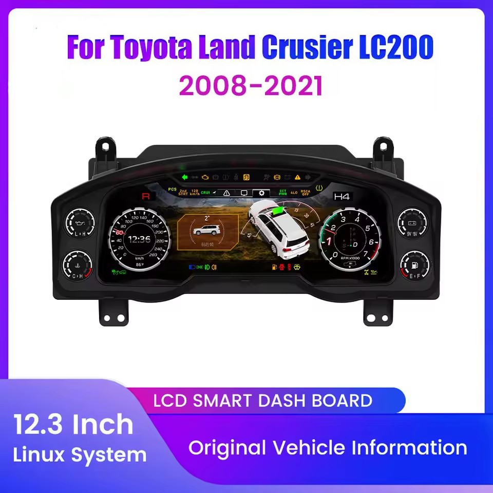 For Toyota Land Crusier LC200 2008-2021 12.3" LCD Digital Dashboard Instrument | PareiAuto