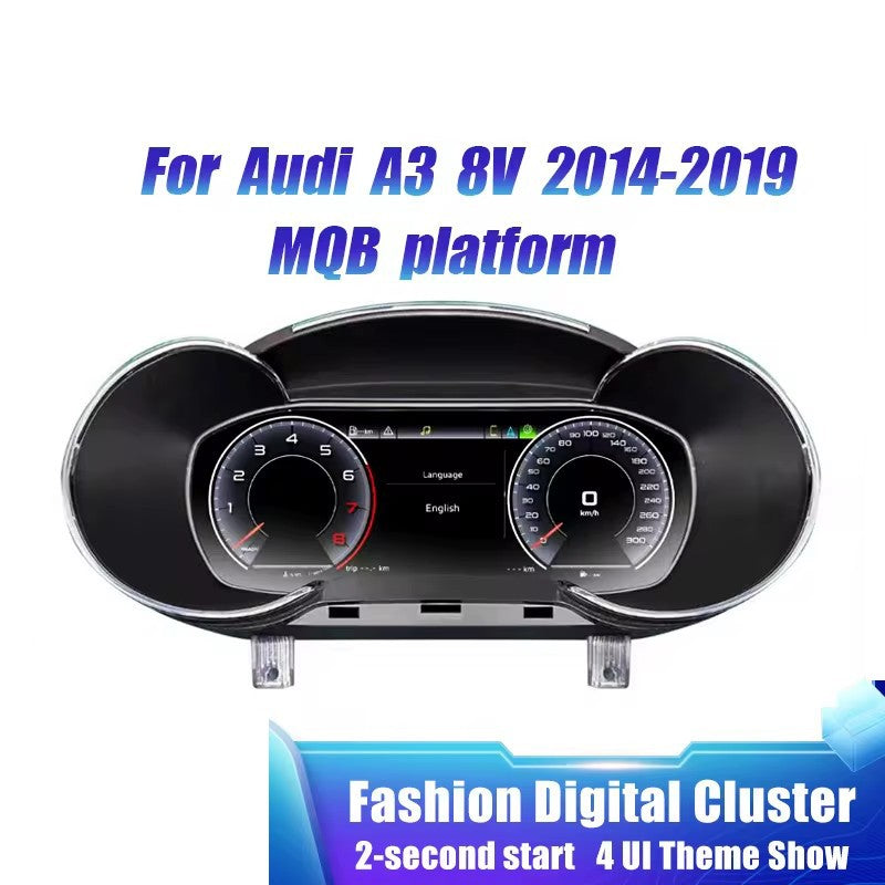 12.3'' Digital Dashboard For Audi A3 S3 8V 2014 2015 2016 2017 2018 2019 Speedometer Virtual Cockpit | PareiAuto