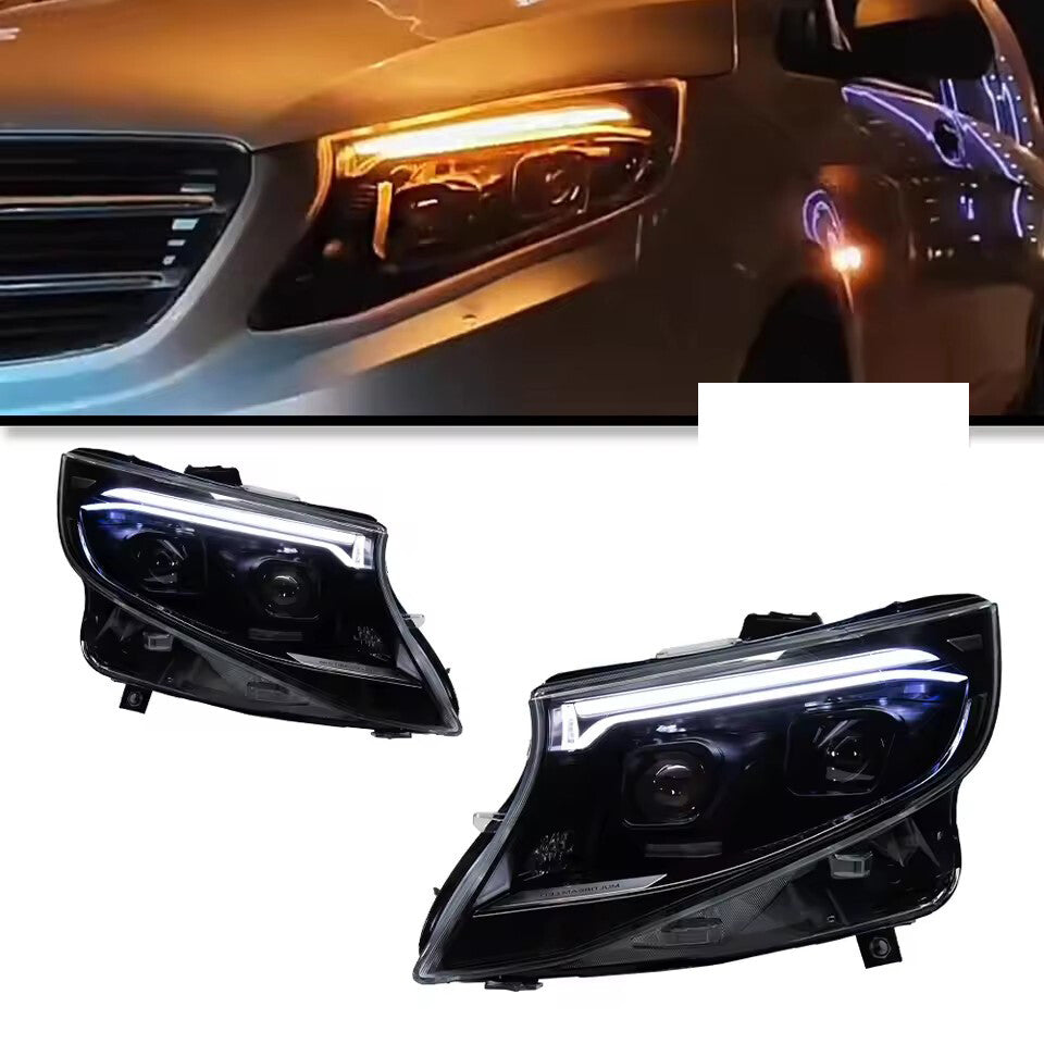 For Benz Vito W447 2016-2023 LED Headlight Front DRL Projector Lens Dynamic Turn Signal Lamp LED Headlight Assembly