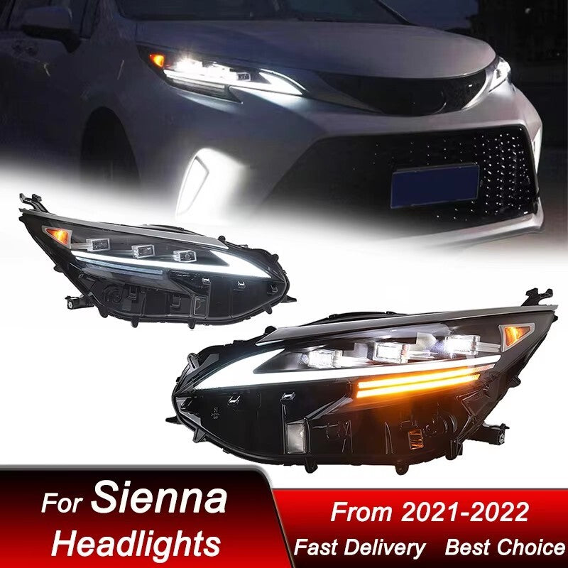 LED Headlight For Toyota Sienna 2021 2022 2023 LED DRL Turn Signal Front LED Head Lamps LED Headlight Assembly