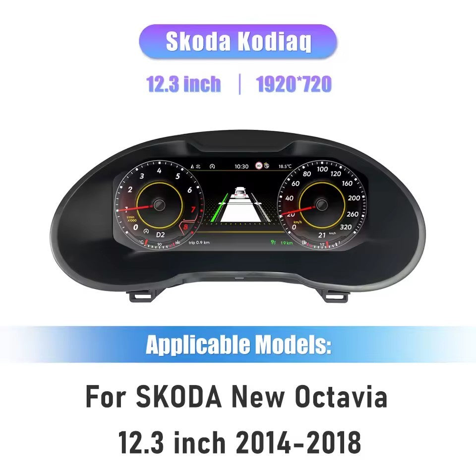 12.3 inch LcD Digital Cluster For Skoda Octavia 2 3 A7 Mk3 2008-2018 Years Virtual Cockpit Dashboard Panel | PareiAuto