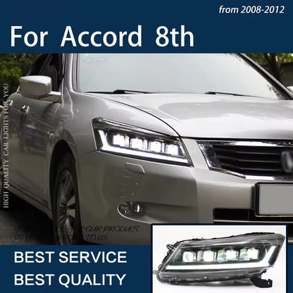 For Accord 8th G8 2008-2012 Upgrade LED Sequential Headlight Turn Signal Start up Animation LED Headlight Assembly