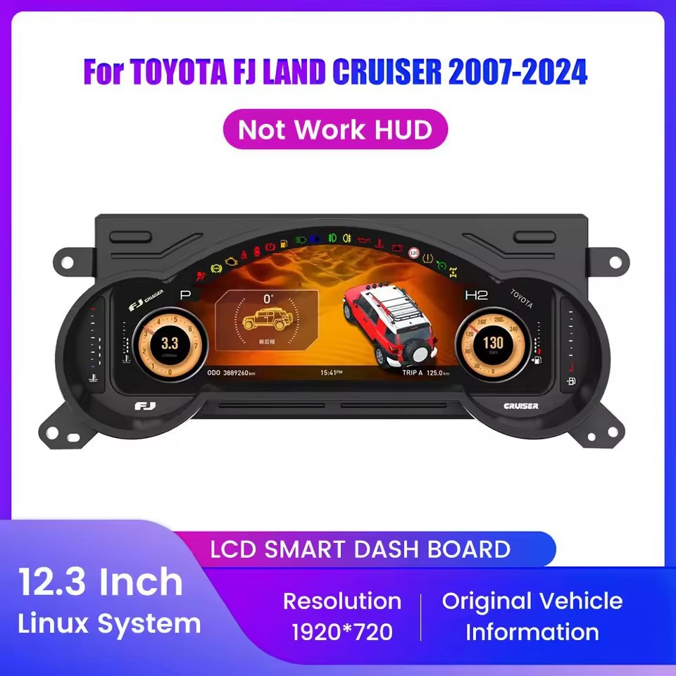 12.3" LCD Digital Dashboard Cluster Cockpit For TOYOTA FJ LAND CRUISER 2007-2024 | PareiAuto