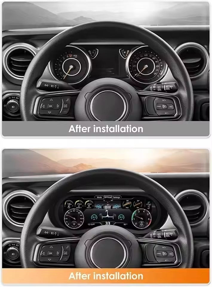LCD Digital Instrument Cluster Display For Jeep Wrangler JL 2018-2023 Speedometer Plug&Play | PareiAuto