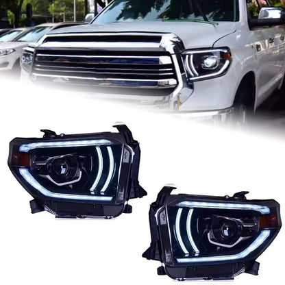 Pair For Toyota Tundra LED Headlight 2014-2019 Front DRL Turn Signal HeadLamps LED Headlight Assembly