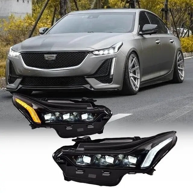 Full LED Headlights For Cadillac CT5 2020 2021 2022 2023 2024 Sequential Turn Signal Front Lamps Assembly LED Headlight Assembly