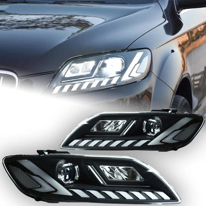 LED Headlights For Audi Q7 2006-2015 DRL Sequential Turn Signal Front Lamps Assembly LED Headlight Assembly