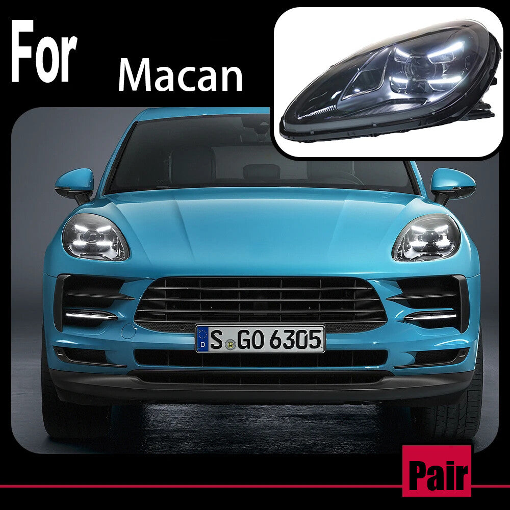 For Porsche Macan 2014 2015 2016 2017 2018 2019 2020 2021 2022 LED Headlight Projector Lens DRL Turn Signal Lamps