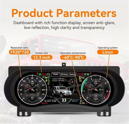 LCD Digital Instrument Cluster Display For Jeep Wrangler JL 2018-2023 Speedometer Plug&Play | PareiAuto