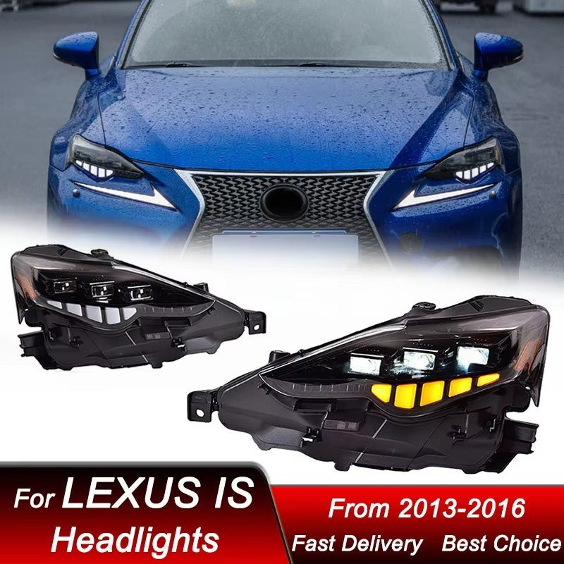 LED Headlights For Lexus IS250 IS300h IS350 F 2013 2014 2015 2016 Sequential Turn Signal Headlamps LED Headlight Assembly