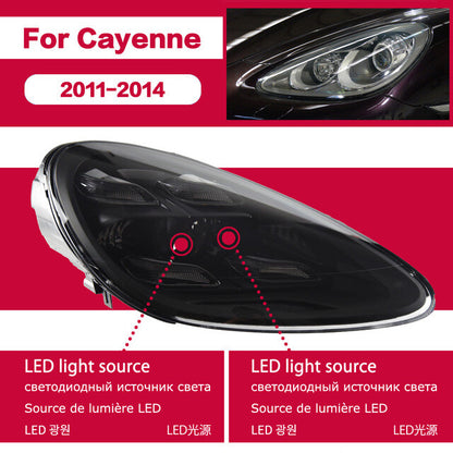 Headlights For Porsche Cayenne 958 2011-2014 2015-2018 LED Front Turn Signal Head Lamps