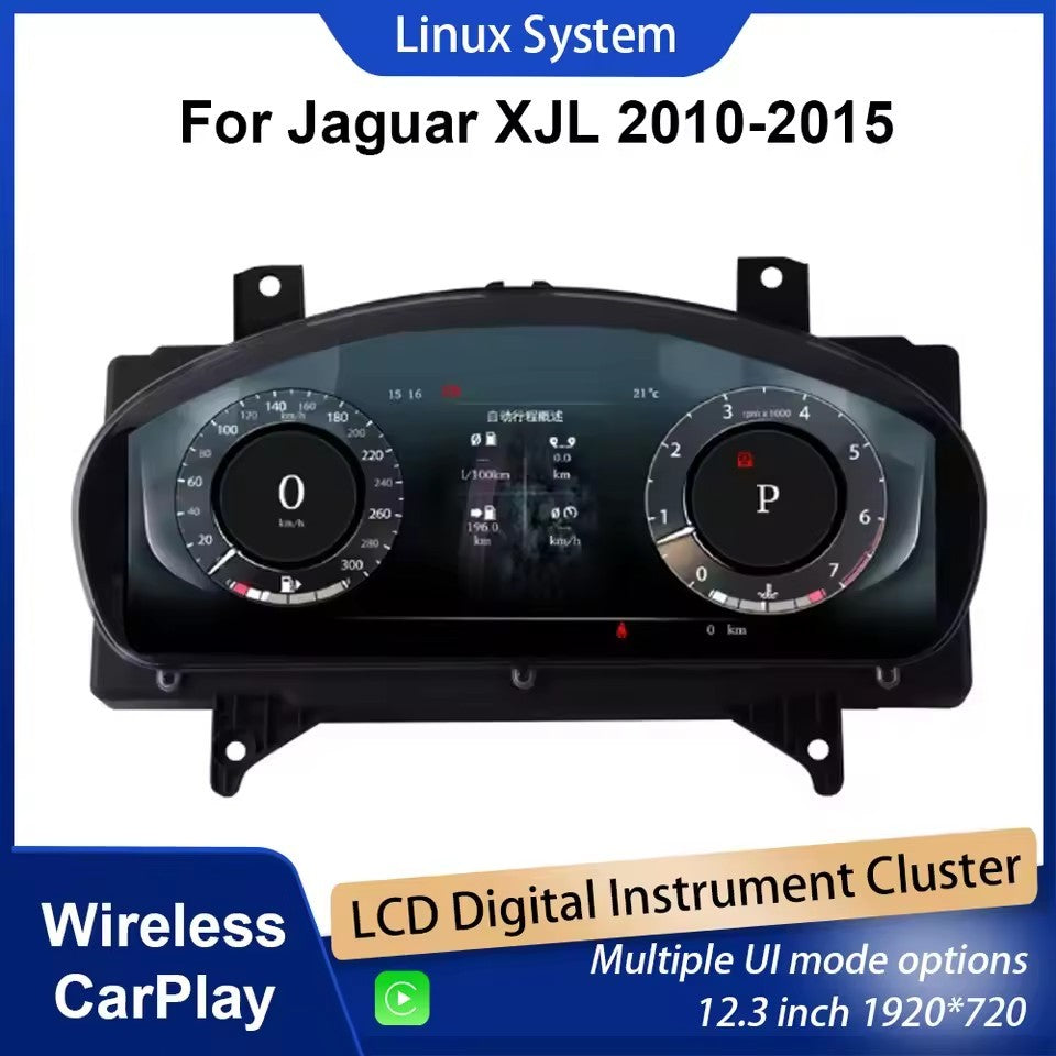 Digital Cluster Dashboard For Jaguar XJL 2010 2011 2012 2013 2014 2015 Speedometer Wireless CarPlay HD screen1920*720 | PareiAuto