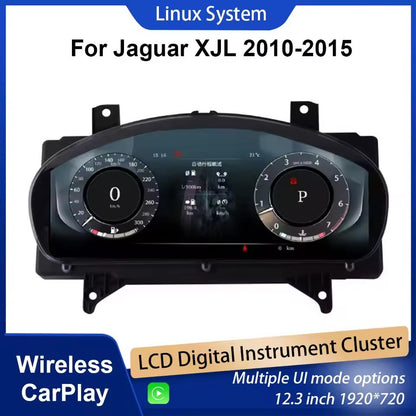 Digital Cluster Dashboard For Jaguar XJL 2010 2011 2012 2013 2014 2015 Speedometer Wireless CarPlay HD screen1920*720 | PareiAuto