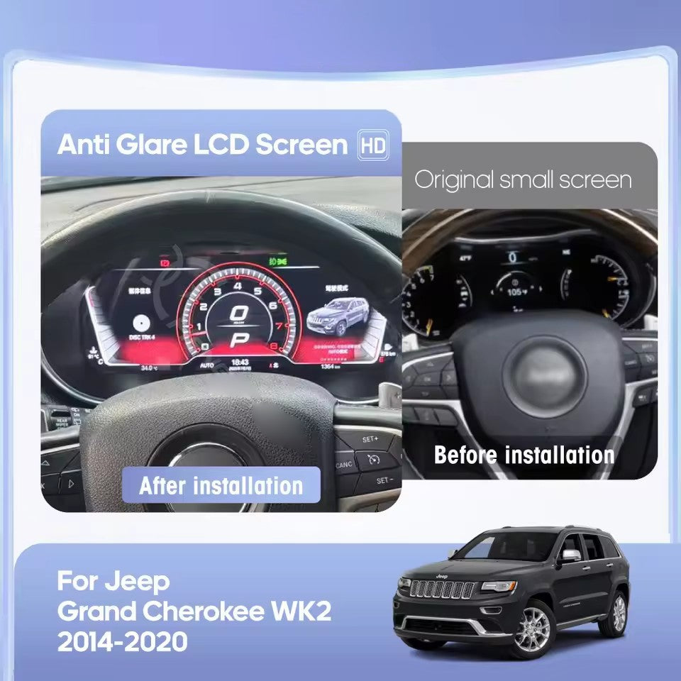 12.3" Inch Digital LCD Dashboard instrument Cockpit For Jeep Grand Cherokee WK2 2014-2020 | PareiAuto