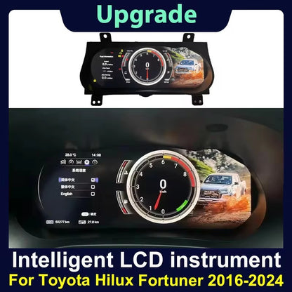 12.3'' LCD Digital Cluster Dashboard For Toyota Hilux/Forturner 2016-2024 Virtual Cockpit Instrument Paneel | PareiAuto